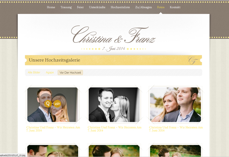 styrolart print- und webdesign - Website Hochzeit Christina und Franz